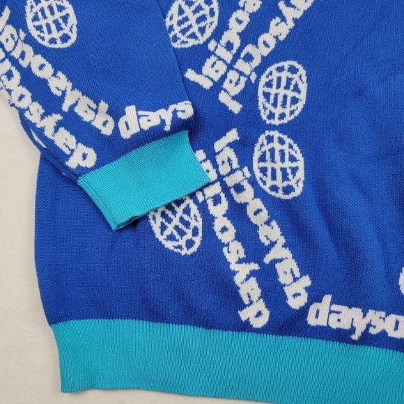 NWOT Asos knit oversized all over day social print sweater - Picture 5 of 7